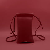 Cloud Phone Bag กระเป๋าสะพายใส่โทรศัพท์หนังแท้ : Crimson Red