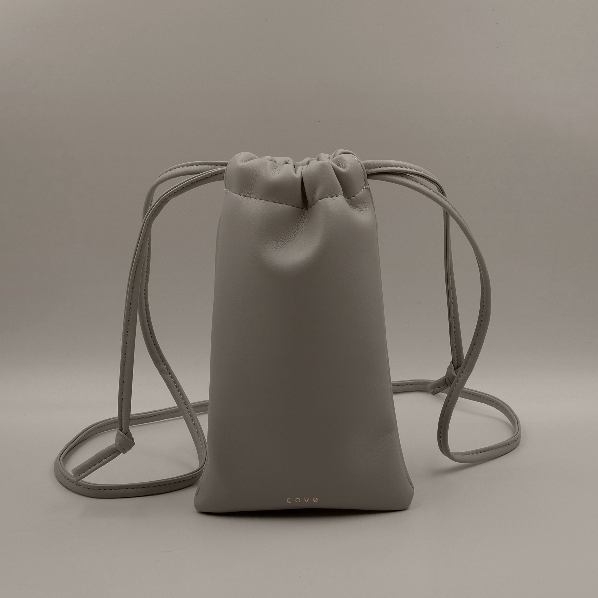 Cloud Phone Bag กระเป๋าสะพายใส่โทรศัพท์หนังแท้ : Taupe Grey
